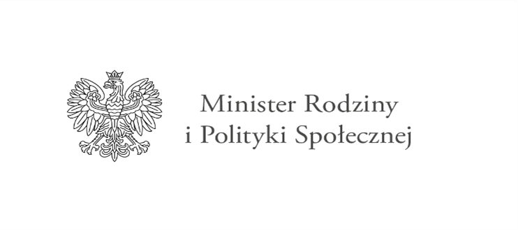 orzeł i napis Minster rodziny i Polityki Społecznej